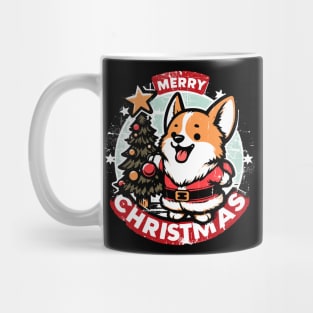 Retro Christmas Corgi Gifts For Dog Lovers Mug